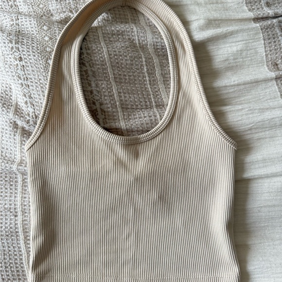 H&M White Ribbed Halter Tank - Picture 2 of 2
